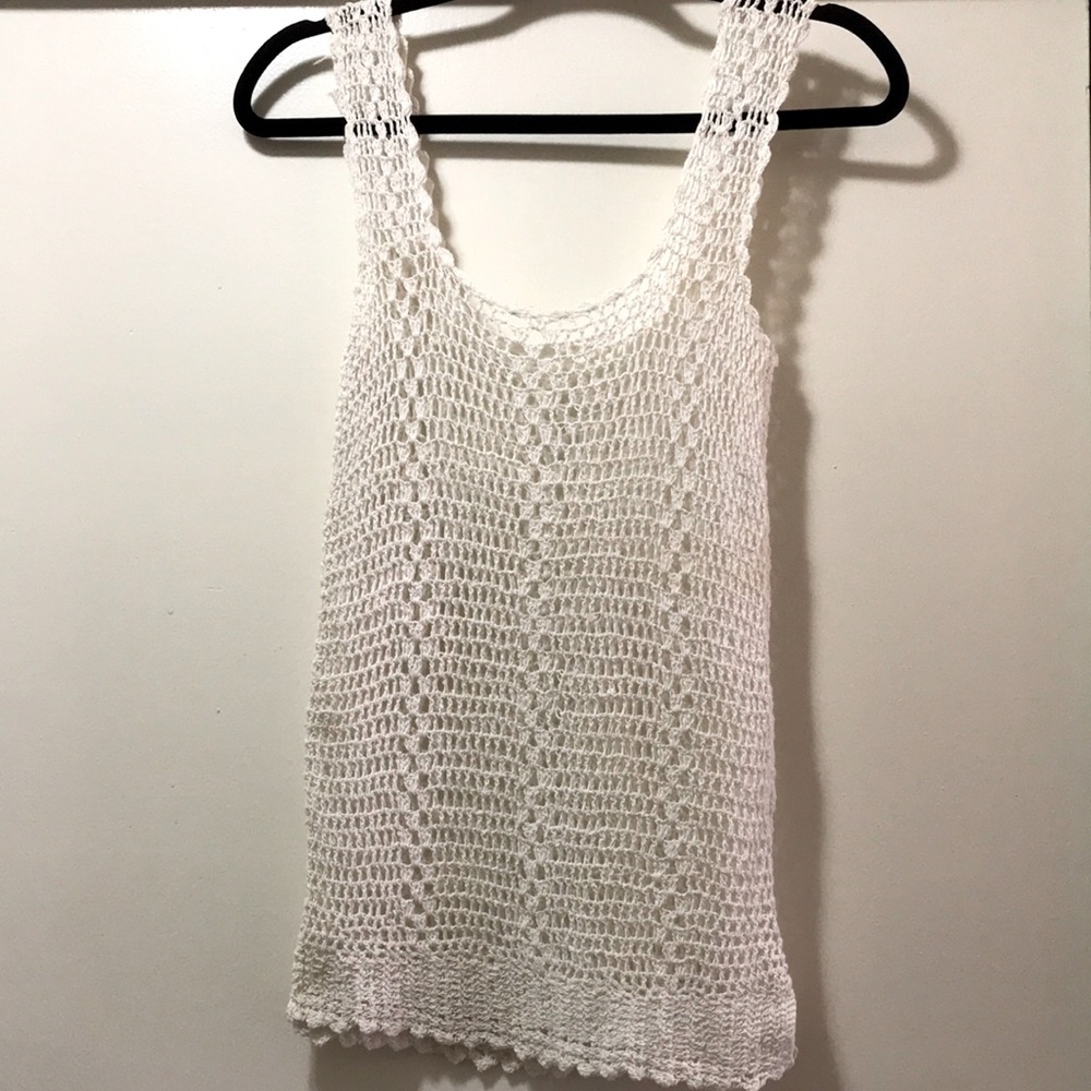 Handmade Crochet White Tank Top